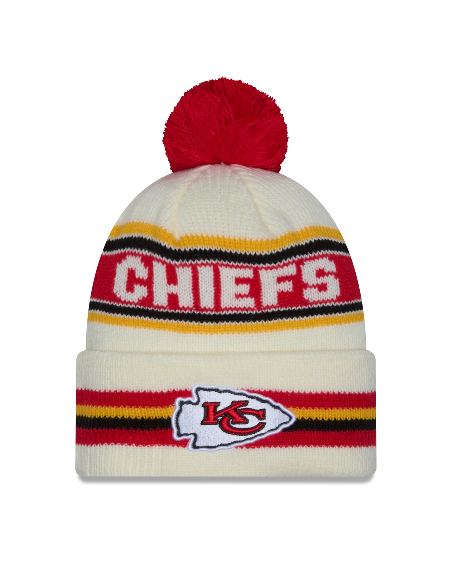 NFL Knit Hat Pom White Classic Chiefs