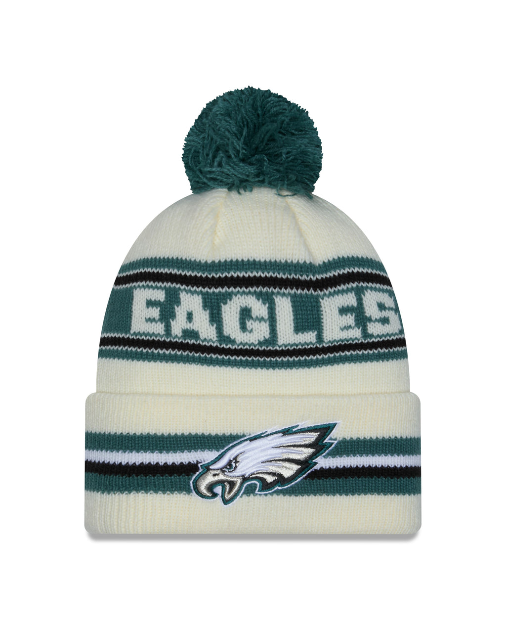NFL Knit Hat Pom White Classic Eagles