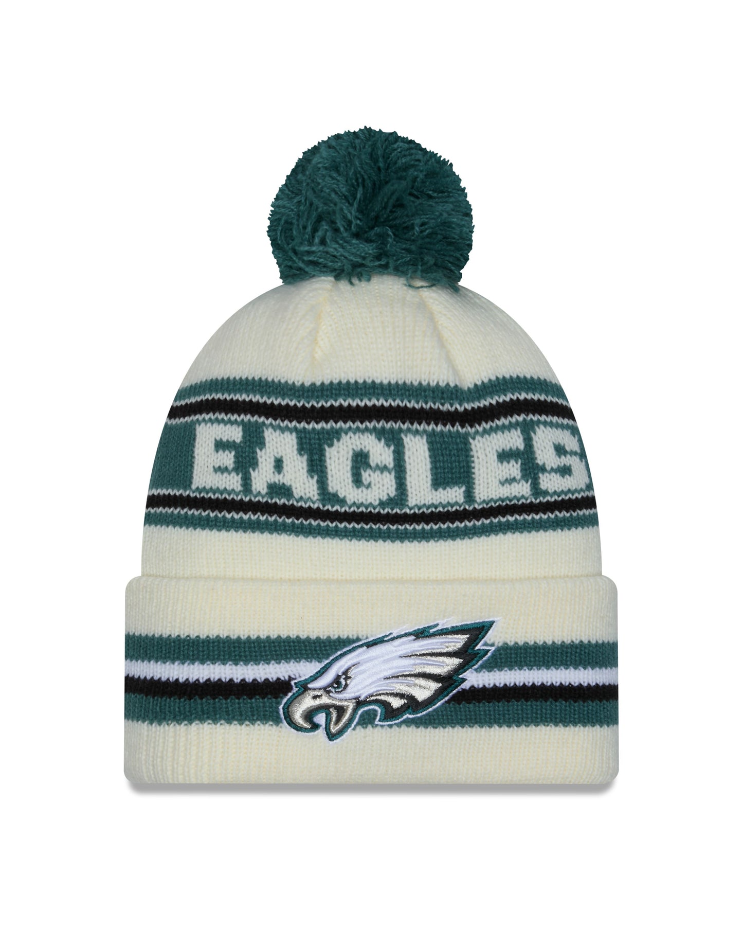 NFL Knit Hat Pom White Classic Eagles