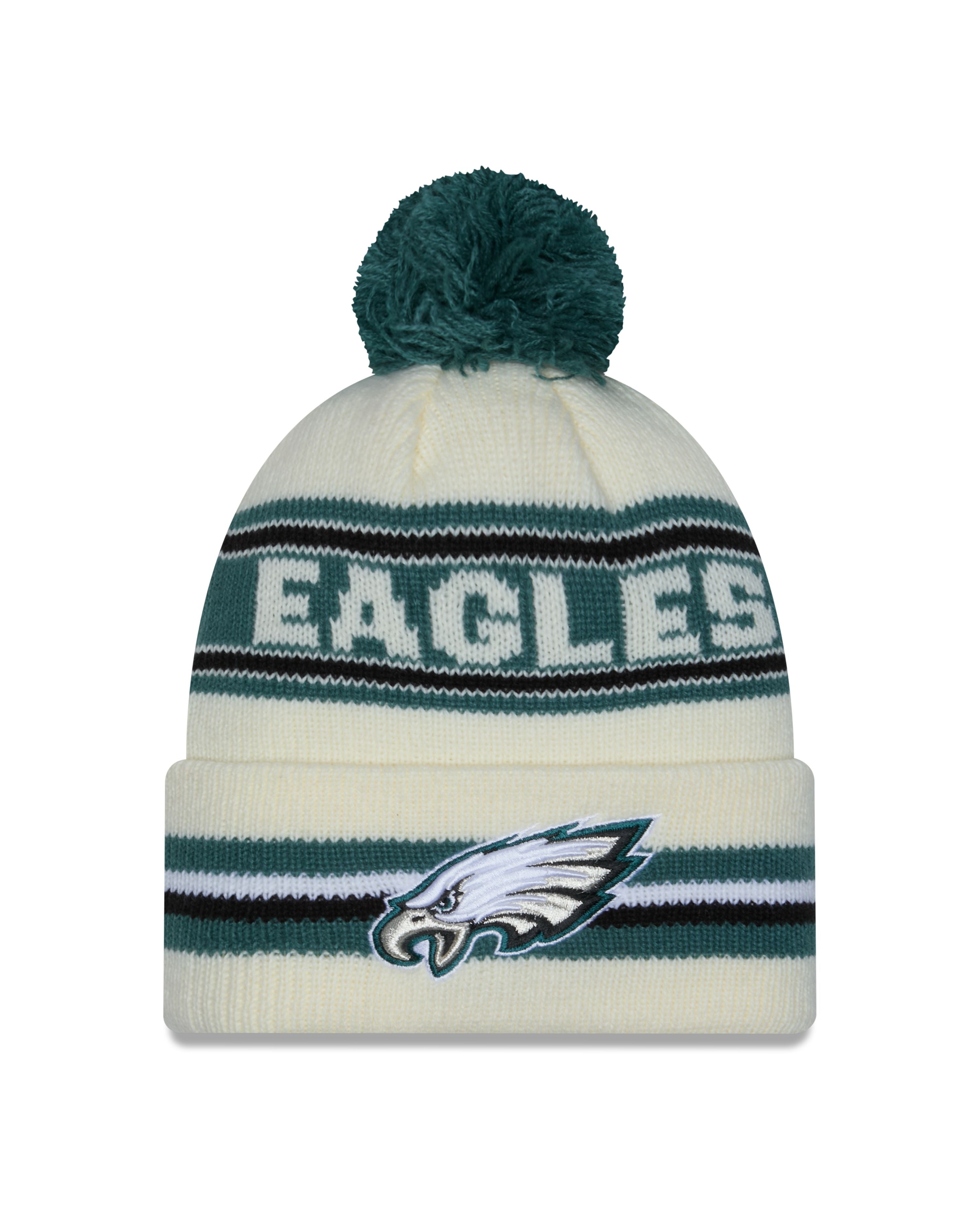 NFL Knit Hat Pom White Classic Eagles