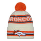 NFL Knit Hat Pom White Classic Broncos