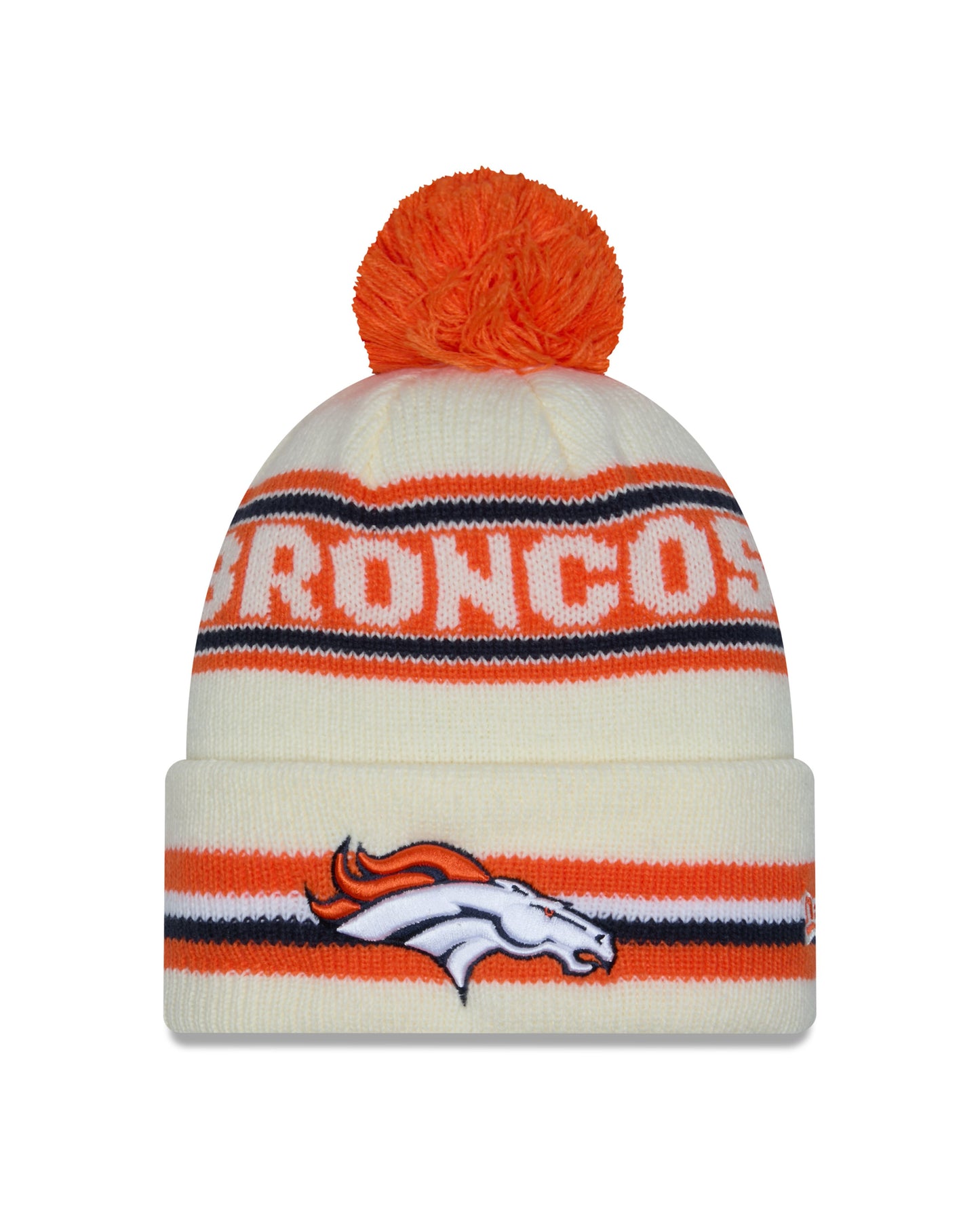 NFL Knit Hat Pom White Classic Broncos