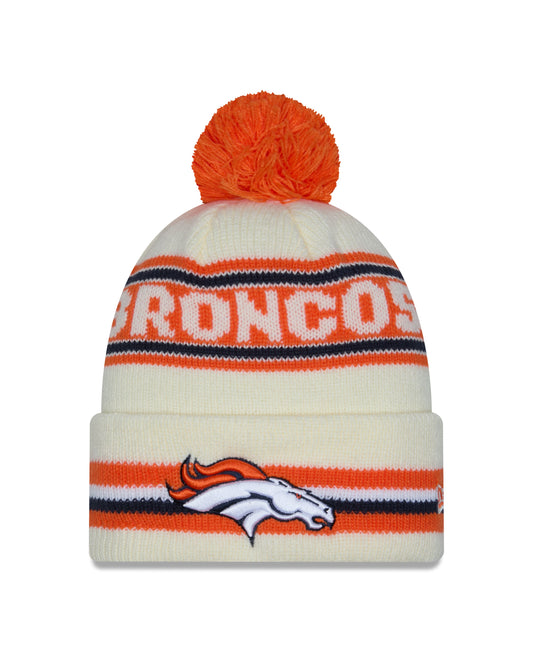 NFL Knit Hat Pom White Classic Broncos