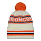 NFL Knit Hat Pom White Classic Broncos