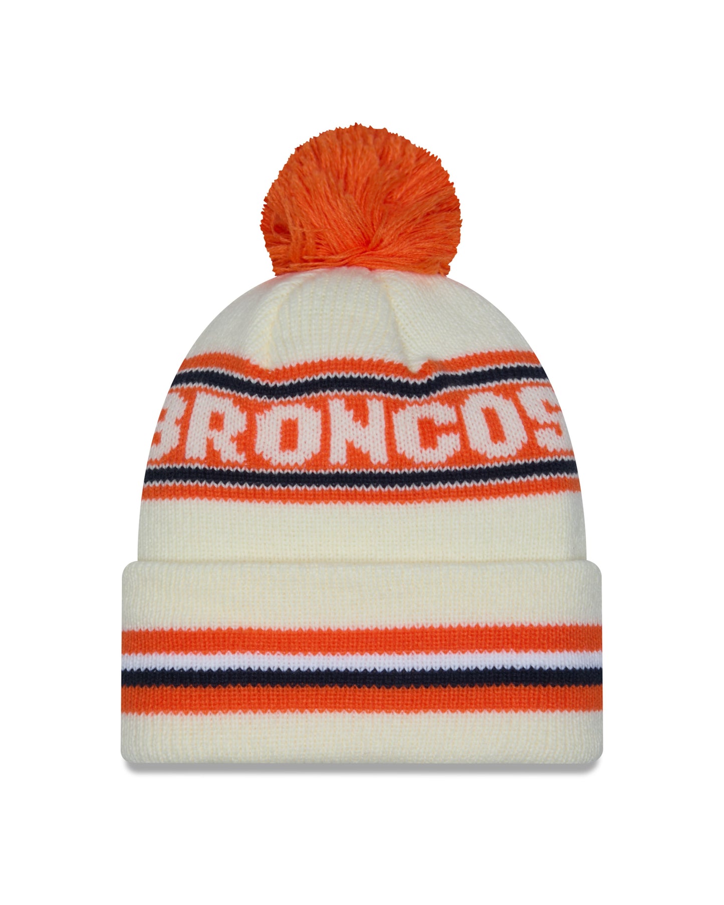 NFL Knit Hat Pom White Classic Broncos
