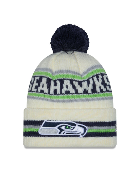 NFL Knit Hat Pom White Classic Seahawks