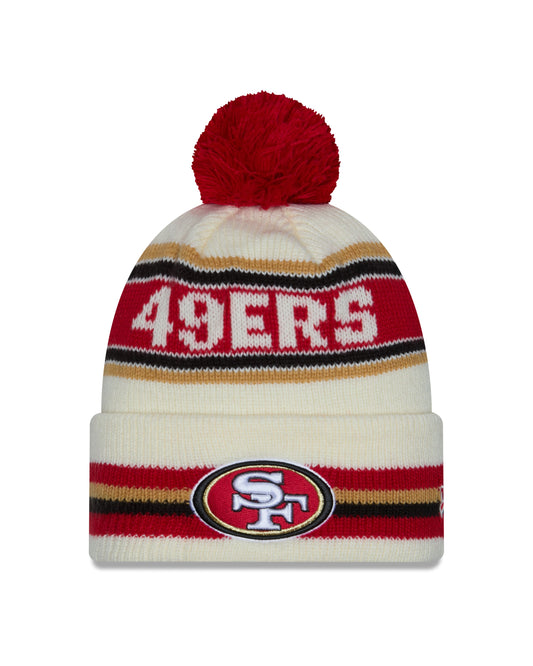 NFL Knit Hat Pom White Classic 49ers