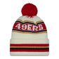 NFL Knit Hat Pom White Classic 49ers