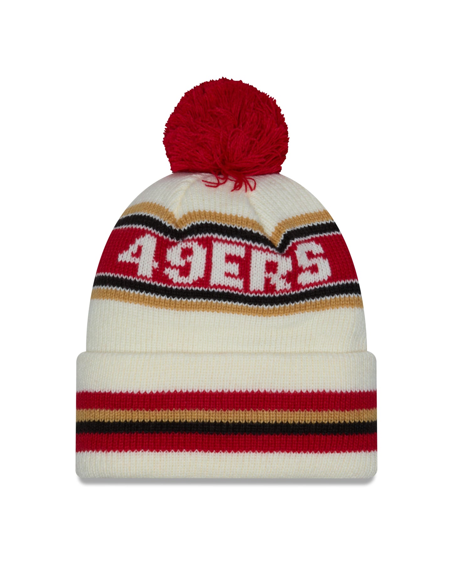 NFL Knit Hat Pom White Classic 49ers