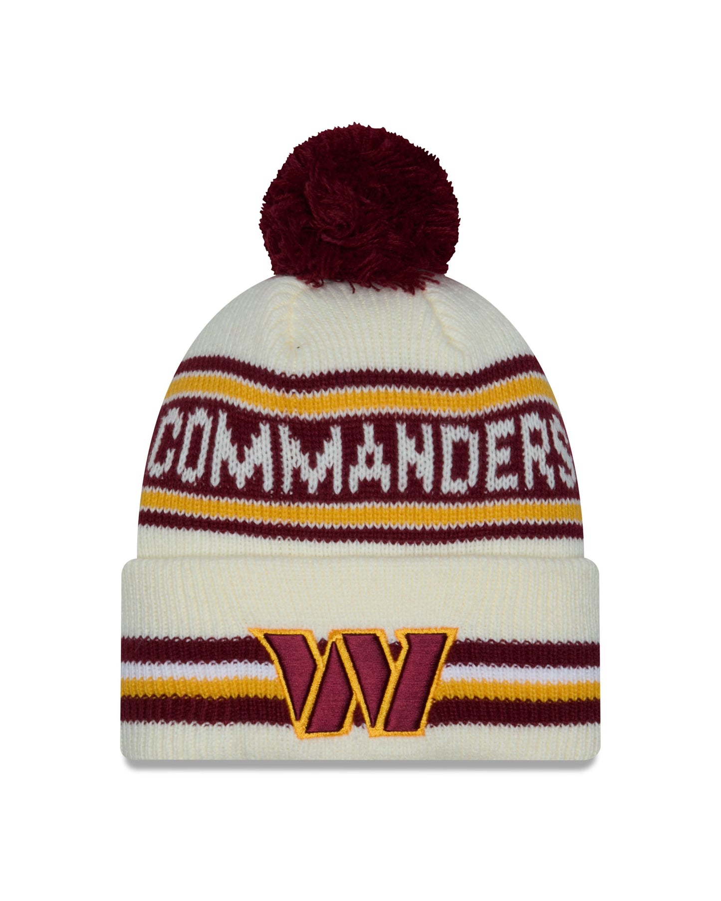 NFL Knit Hat Pom White Classic Commanders