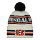 NFL Knit Hat Pom White Classic Bengals