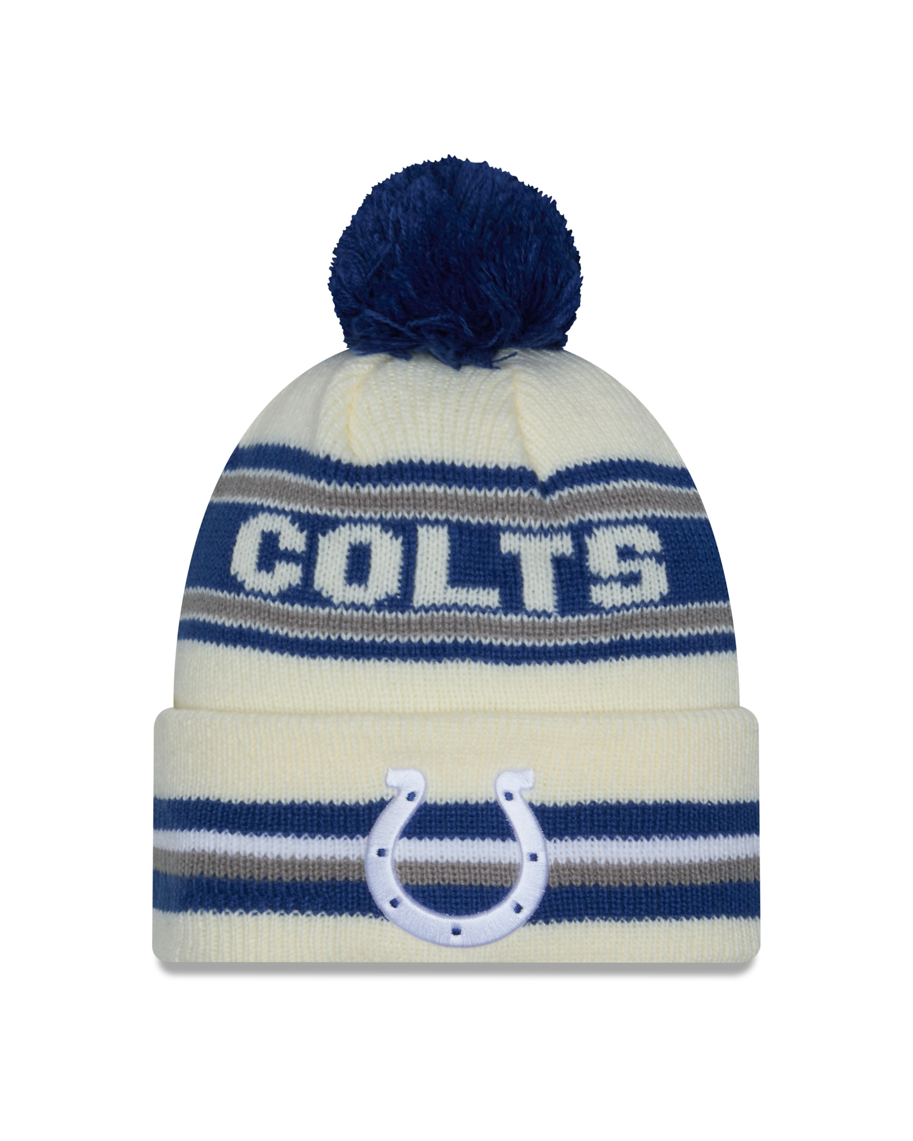 NFL Knit Hat Pom White Classic Colts