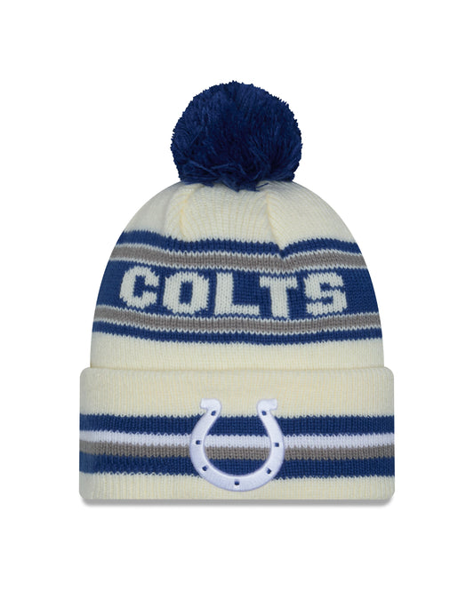 NFL Knit Hat Pom White Classic Colts