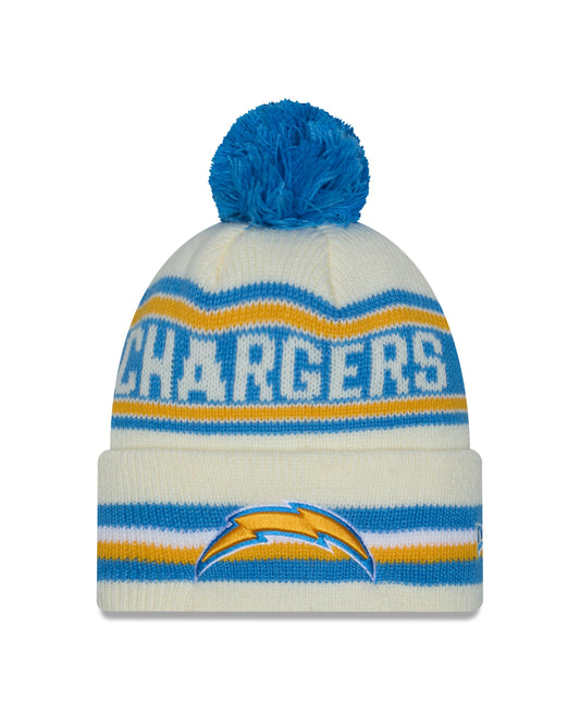 NFL Knit Hat Pom White Classic Chargers