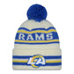 NFL Knit Hat Pom White Classic Rams