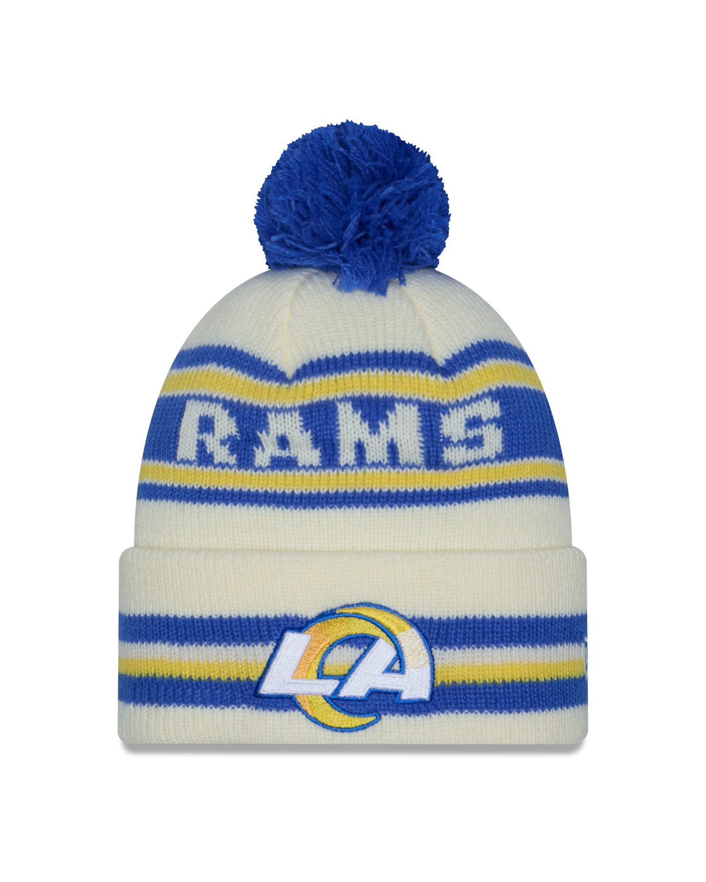 NFL Knit Hat Pom White Classic Rams
