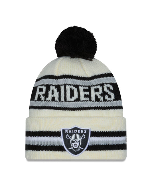 NFL Knit Hat Pom White Classic Raiders