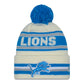 NFL Knit Hat Pom White Classic Lions