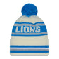NFL Knit Hat Pom White Classic Lions