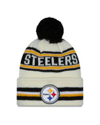 NFL Knit Hat Pom White Classic Steelers