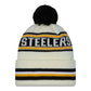 NFL Knit Hat Pom White Classic Steelers