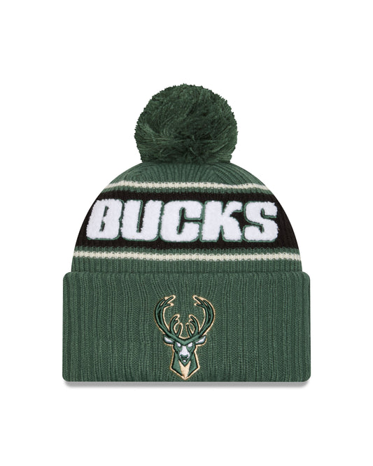NBA Knit Hat Cuffed Pom Bold Bucks