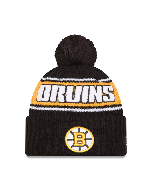 NHL Knit Hat Cuffed Pom Bold Bruins