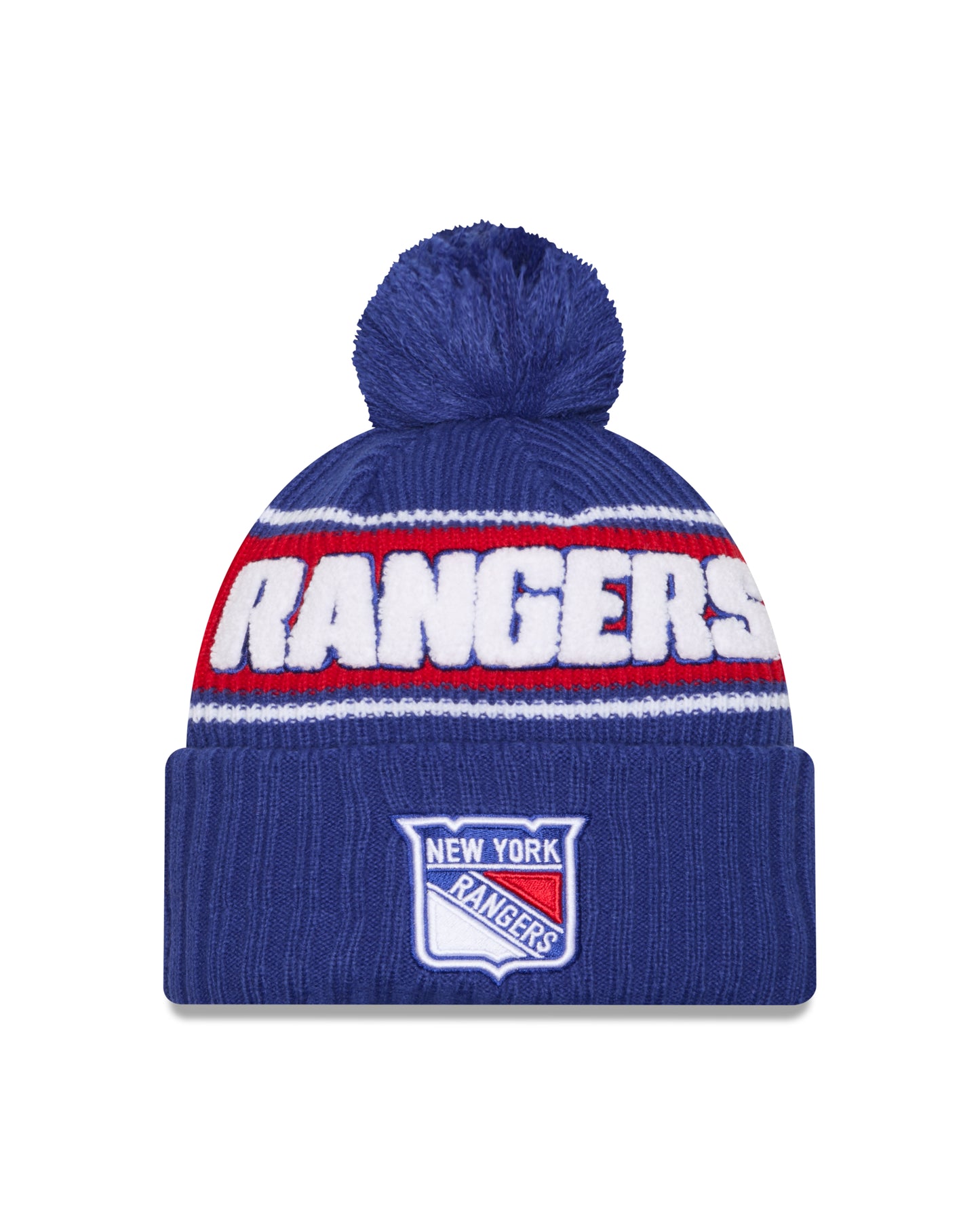NHL Knit Hat Cuffed Pom Bold Rangers