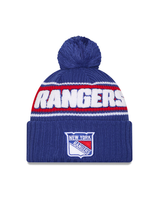 NHL Knit Hat Cuffed Pom Bold Rangers