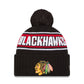NHL Knit Hat Cuffed Pom Bold Blackhawks