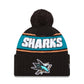NHL Knit Hat Cuffed Pom Bold Sharks