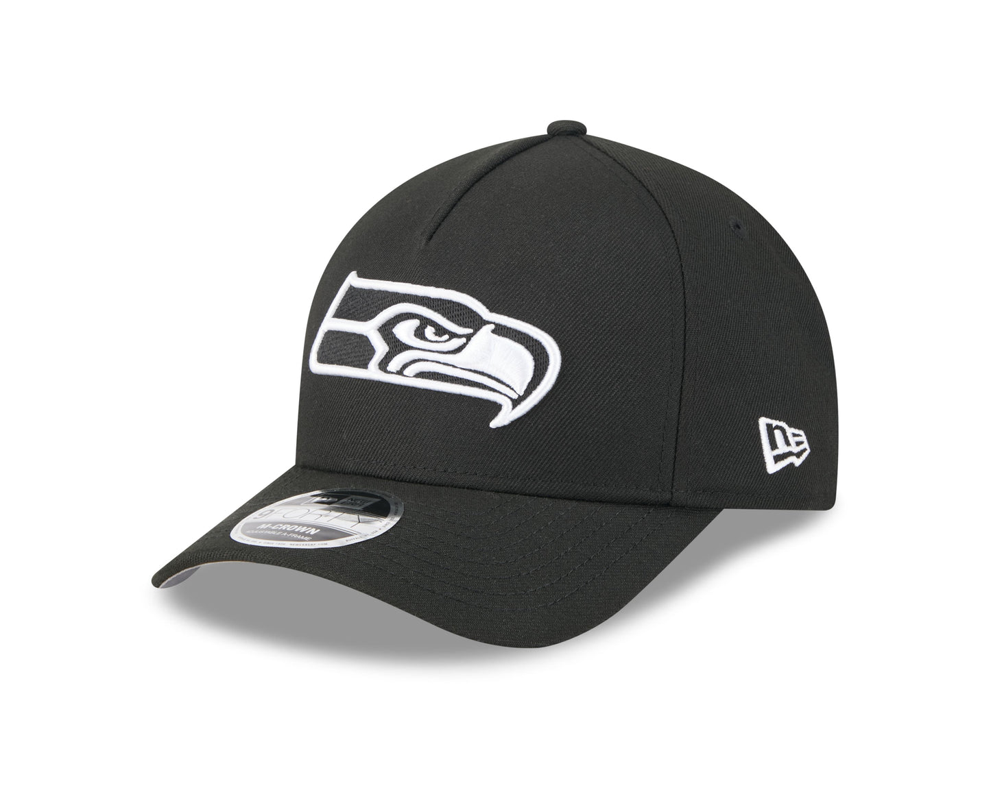 NFL Hat 940 Snapback A-Frame M-Crown Black and White Seahawks