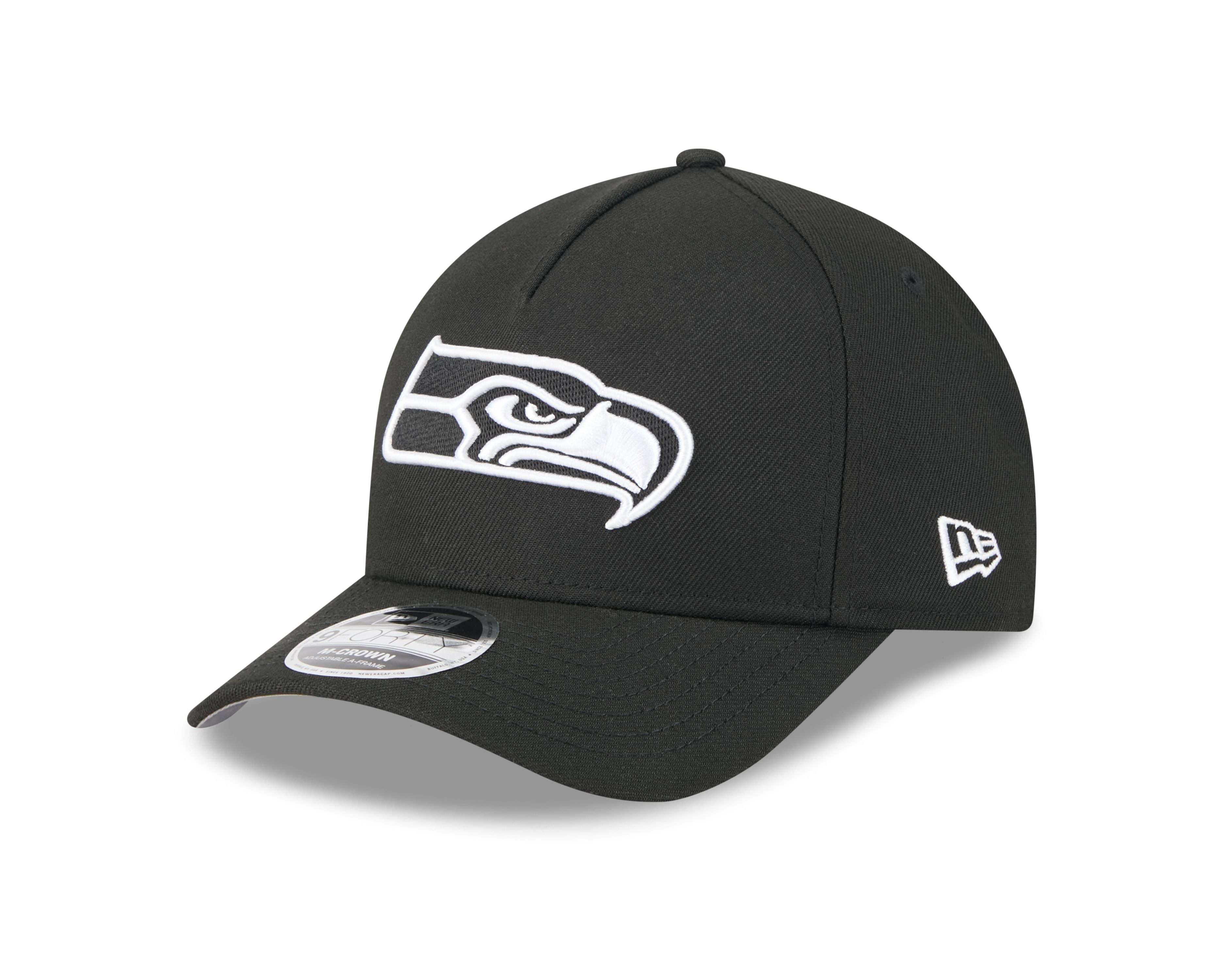 NFL Hat 940 Snapback A-Frame M-Crown Black and White Seahawks