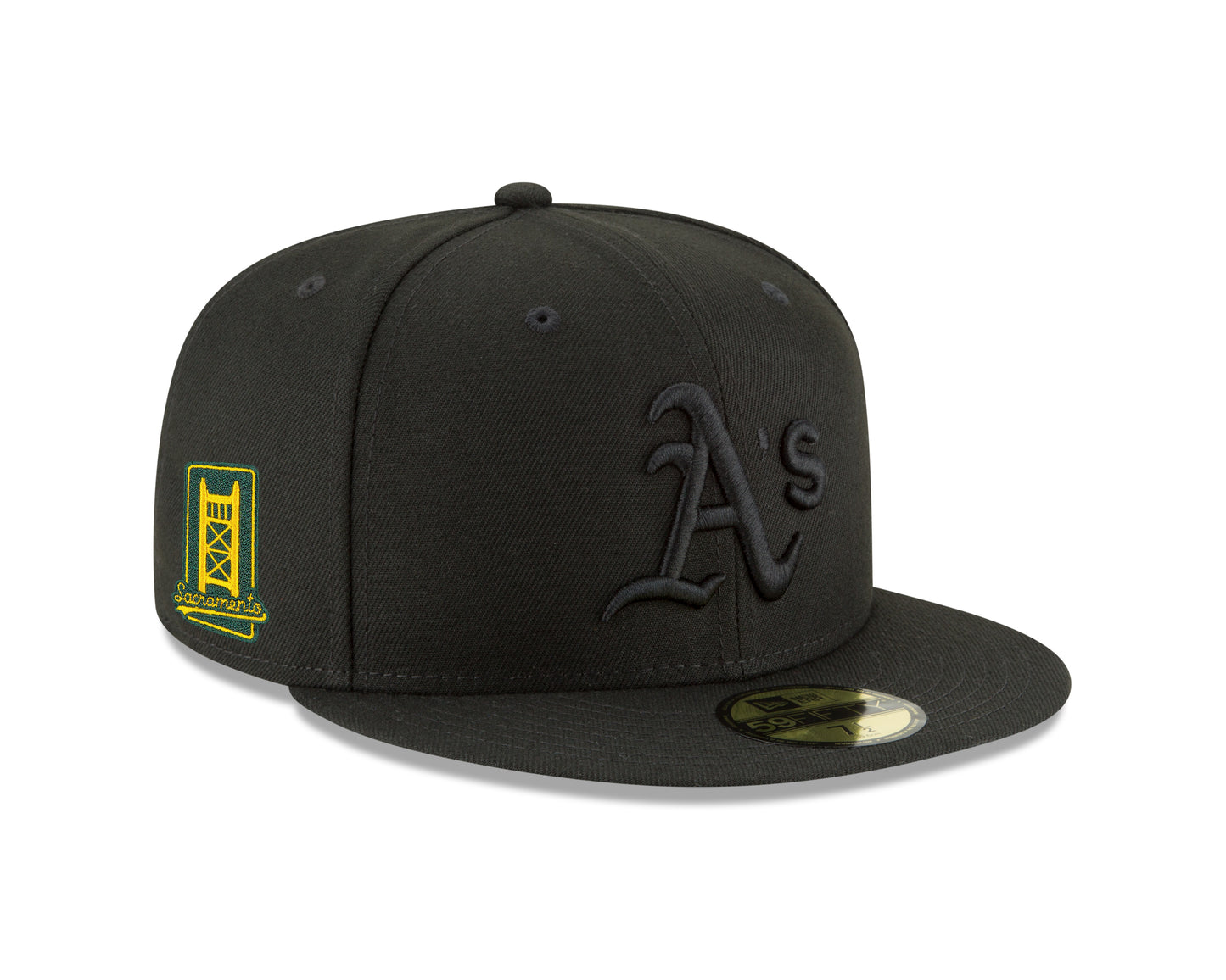 MLB Hat 5950 Tonal Black Sacramento Patch Athletics