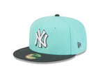 MLB Hat 5950 2026 Color Pack 2T Turquoise and White Yankees