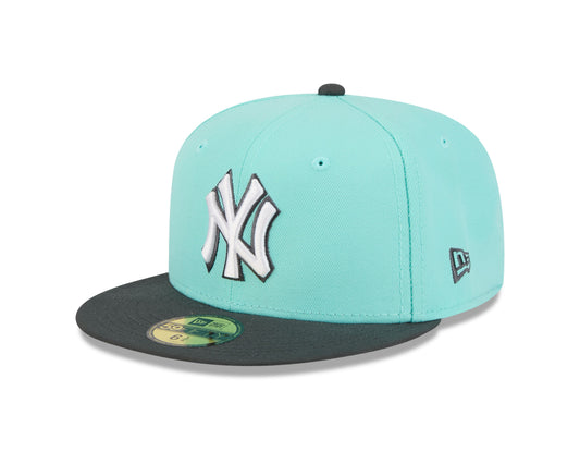 MLB Hat 5950 2026 Color Pack 2T Turquoise and White Yankees