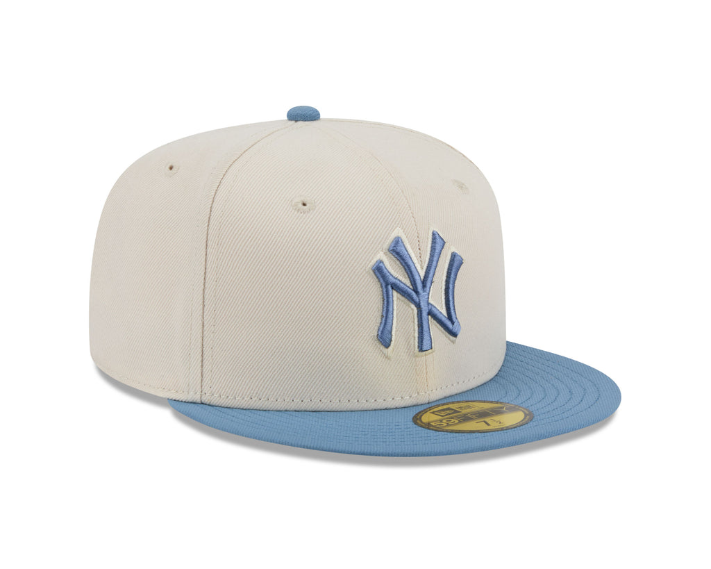 MLB Hat 5950 2T Color Pack Yankees White and Light Blue