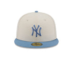 MLB Hat 5950 2T Color Pack Yankees White and Light Blue