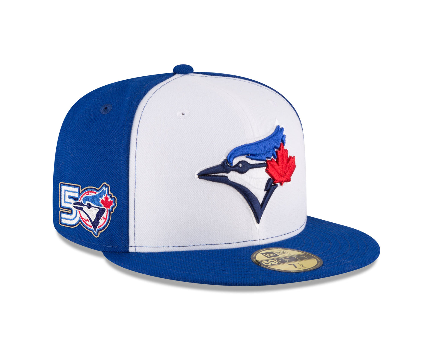 MLB Hat 5950 Alt3 50th Anniversary Side Patch 2026 Blue Jays