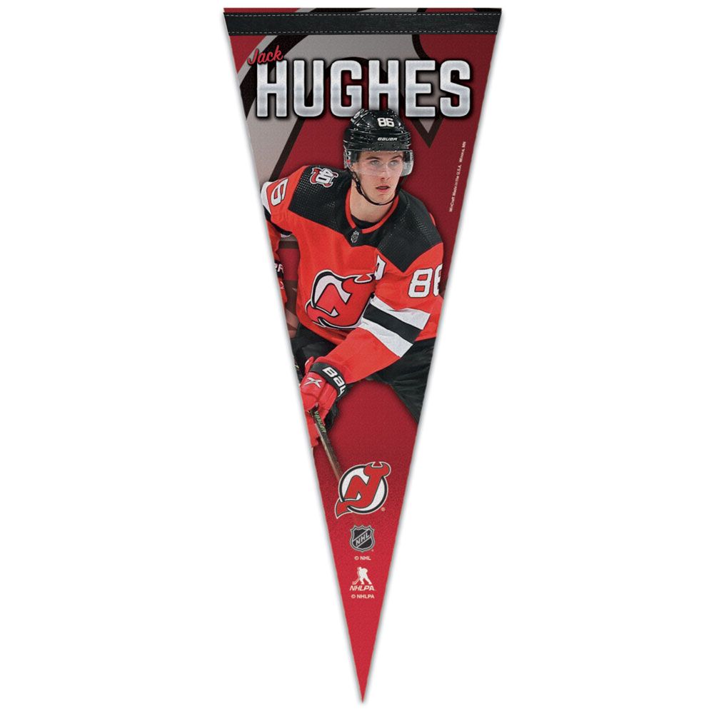 NHL Player Felt Pennant Jack Hughes Devils