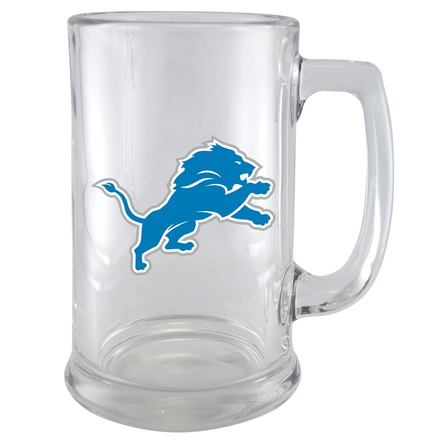 NFL Beer Mug 15 Oz Glass Sport Lions