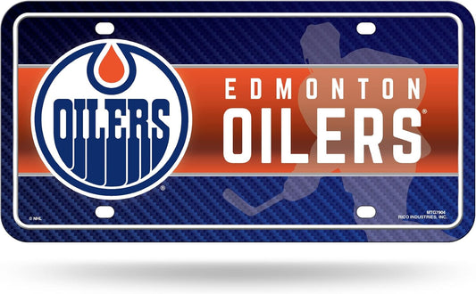 NHL License Plate Metal Silhouette Oilers