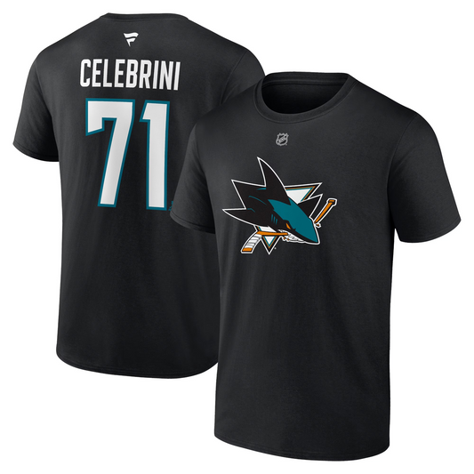 NHL Player T-Shirt Authentic Stack Macklin Celebrini Sharks