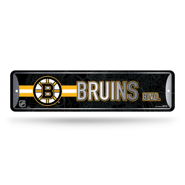 NHL Metal Street Sign 4" x 15 Bruins