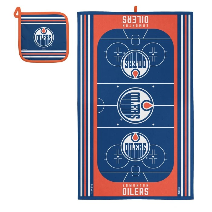 NHL Kitchen Powel & Pot Holder Sets Oilers