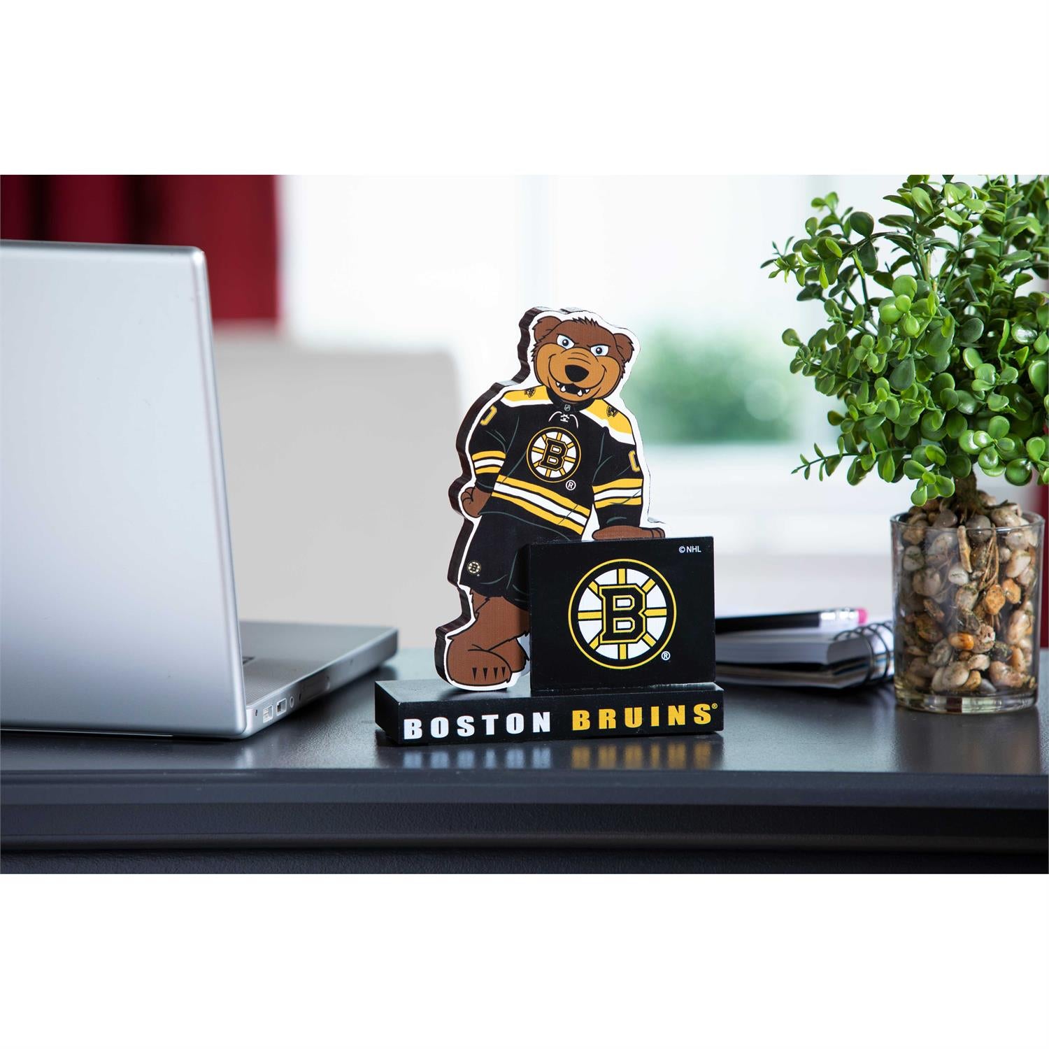 NHL Mascot Statue with Logo Bruins