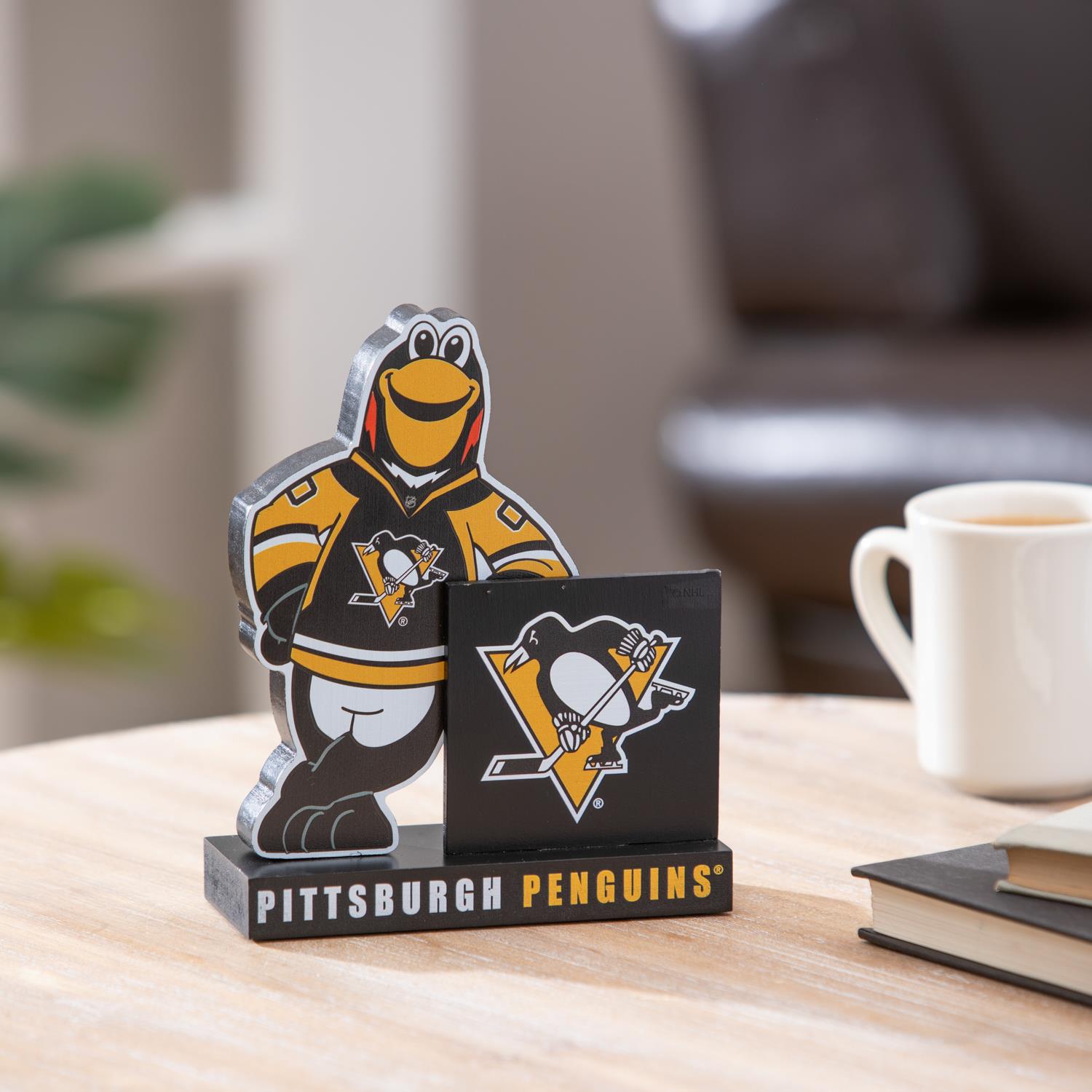 NHL Mascot Statue with Logo Penguins