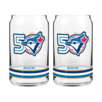 MLB Two-Piece 16oz. Can Glass Set 50th Season Anniversary Blue Jays