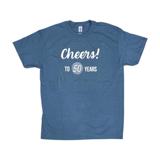 Age T-Shirt Cheers to 50 Years (Blue)