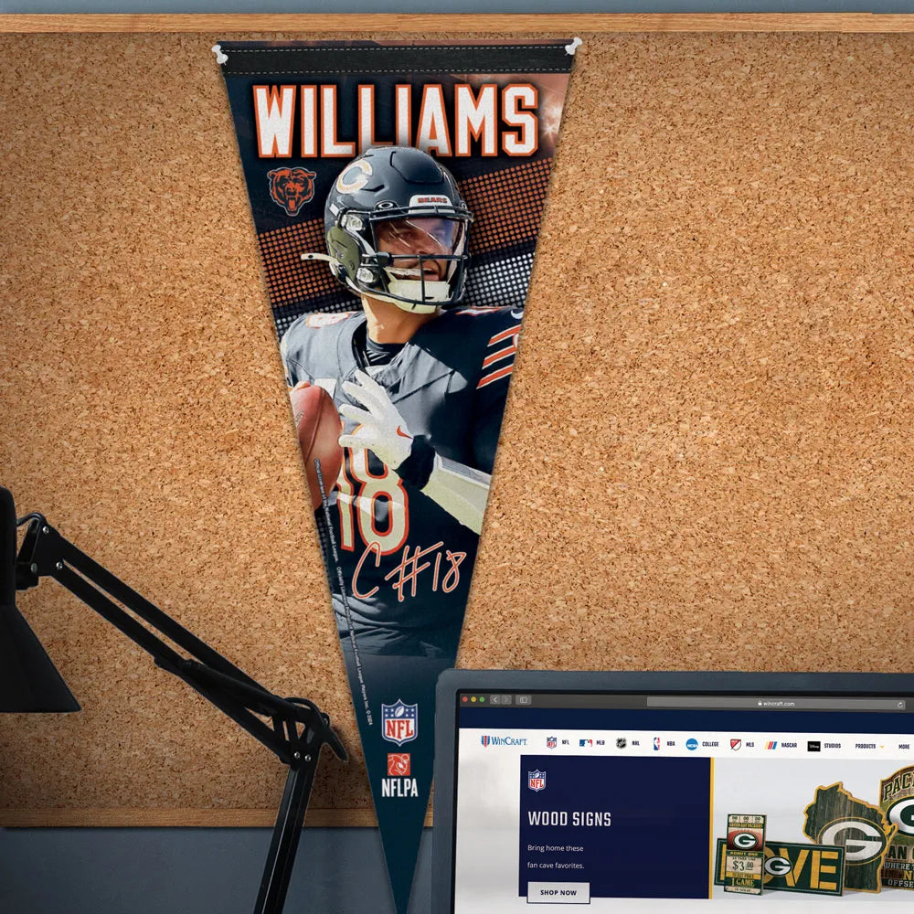 NFL Player Felt Pennant Caleb Williams Bears